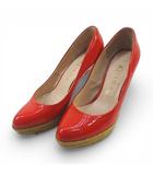 ダイアナ DIANA パンプス ハイヒール エスパドリーユ 23.0㎝ オレンジ系 エナメル 日本製