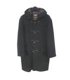 グローバーオール Gloverall ダッフルコート ロング丈 38 黒系 ブラック トグルボタン イギリス製 ポケット 無地