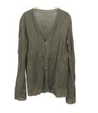 エルメス HERMES エルメスジャパン 長袖 カーディガン カーキ色 Vネック シルク混 イタリア製