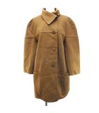 ギラロッシュ Guy Laroche Paris カシミヤ ステンカラー コート ミドル丈 44 茶系 ブラウン 無地 ボタン