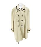 アクア AQUA ステンカラーコート ミドル丈 9AR ベージュ系 日本製 ロールアップ 毛 ウール 裏地