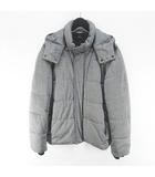 パデットジャケット 中綿 M 灰系 グレー ジップアップ ポケット 裏地