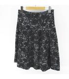 エフデ ef-de 総レース 膝丈 フレアスカート スカート 11 黒系 ブラック 刺繍