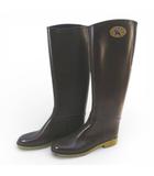 ダフナ DAFNA レインブーツ ラバーロングブーツ 36 ブラウン 茶系