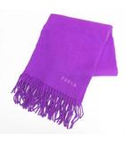 フルラ FURLA マフラー ストール ショール 紫系 パープル ロゴ 文字 刺繍 フリンジ