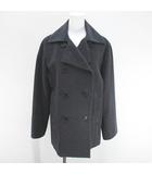 デヴィジオ DESVISIO ピーコート ダブルブレスト ジャケット ミディアム丈 40 灰系 グレー 日本製 ポケット アンゴラ 毛 ウール 裏地 無地