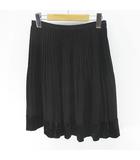 膝上 ミニ プリーツスカート スカート 1 黒系 ブラック 日本製 ベロア ベルベット 切替 裏地