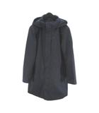 ユニクロ UNIQLO ダウンコート パーカー ミドル丈 比翼 M 紺系 ネイビー ジップアップ 裏地 無地