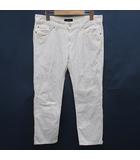 レキップヨシエイナバ L'EQUIPE YOSHIE INABA デニム クロップドパンツ 28 白系 ホワイト ジップフライ 無地 ダメージ 加工 日本製