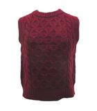 ビーミングバイビームス B:MING LIFE STORE by BEAMS ニット ベスト ONE 赤系 ボルドー 無地 クルーネック リブ