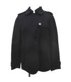 タルボット TALBOTS トレンチ調 コート ショート丈 6P 黒系 ブラック 無地 ボタン