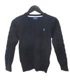 長袖 ニット セーター 7 紺系 ネイビー ポニー 刺繍 リブ キッズ 子供服