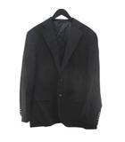 ダーバン DURBAN ウール ジャケット 98AB6 黒系 ブラック 無地 テーラード 裏地 ボタン 日本製