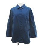 アーバンリサーチ URBAN RESEARCH ラボ lab 長袖 シャツ ブラウス Free 青系 ダークブルー 無地 ボタン