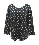 ホコモモラデシビラ Jocomomola de Sybilla ドット柄 長袖 フリース カットソー 40 黒系 ブラック ポケット 日本製