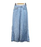 D-IZZIER-F ワイド フレア ジーンズ ロング丈 23 青系 ライトブルー ジップフライ スリット