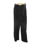 エモダ EMODA ロング丈 カーゴパンツ F 黒系 ブラック 無地 ウエストゴム ストレッチ 裏地