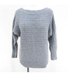 23区 オンワード樫山 長袖 ニット セーター 38 灰系 グレー ケーブル編み リブ アルパカ