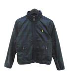 リバーシブル ジャケット ブルゾン S/P 8 紺系 ネイビー ジップアップ チェック柄 刺繍 キッズ 子供服