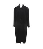 バルマン BALMAIN カシミヤ ステンカラーコート ロング丈 13 黒系 ブラック ステッチ ボタン 裏地