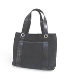 ブルガリ BVLGARI LAEUEG トートバッグ ロゴマニア シルバー金具 ブラック 黒系 キャンバス レザー