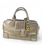 ロエベ LOEWE アマソナ28  アナグラム ハンドバッグ ブロンズ レザー
