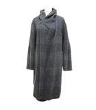 ケーティー キヨコ タカセ  K.T KIYOKO TAKASE リバーシブル コート ロング丈 11 灰系 グレー グレンチェック ループボタン