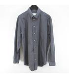 ジョルジオアルマーニ GIORGIO ARMANI 長袖 シャツ ボタンダウン 41 灰系 グレー イタリア製 胸ポケット 無地
