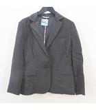 Paulx 長袖 ジャケット 40 黒系 ブラック 薄手 サイドポケット バックスリット