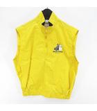 ブラック&ホワイト BLACK&WHITE ゴルフウェア ベスト クォータージップ L 黄 イエロー系 日本製 ロゴ 文字 プリント