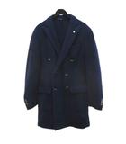 エルビーエム1911 L.B.M.1911 チェスター コート ミドル丈 48R 青系 ブルー 無地 加工 ダブルボタン 裏地