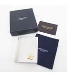 ミキモト MIKIMOTO 手鏡 2つ折りコンパクトミラー ミニミラー 鏡 拡大鏡 フラワーモチーフ シルバー系 ケース付き 小物