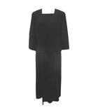  アランシア ARANCIA ブラックフォーマル 七分袖 ワンピース ロング丈 9 黒系 ブラック 無地 ホック 裏地 肩パット 日本製