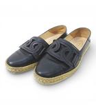 トッズ TOD'S ケイト エスパドリーユ ブラック 黒系 レザー イタリア製