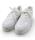 セリーヌ CELINE ブロックスニーカー 346163338C  ウェッジアウトソール レザー ローカット 厚底 ロゴ 37 OPTIC-WHITE ホワイト 白