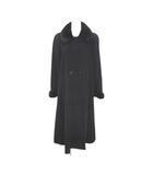 レリアン Leilian ステンカラーコート ロング丈 ミンクファー 毛皮 9 黒系 ブラック 日本製 ポケット 毛 ウール 裏地