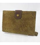 ボルボネーゼ BORBONESE ウズラ柄 ポーチ オーガナイザー ブラウン 茶系 スエード  イタリア製