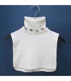 ラグナムーン LagunaMoon リブ ニット つけ襟 ホットネック  F 白系 ホワイト ビジュー タートルネック タグ付 ファッション小物