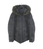 ムーレー MOORER PHILIP-KM ダウンコート ダウンジャケット ファー 46 黒系 ブラック イタリア製 ジップアップ ポケット 裏地