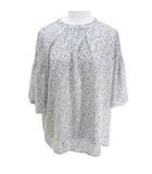 エニィスィス エニシス anySiS 七分袖 カットソー ブラウス 2 灰系 グレー リボン 裏地 総柄