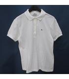 半袖 ポロシャツ 40 白系 ホワイト ハーフボタン 刺繍 ワッペン 日本製