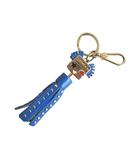 フルラ FURLA レザー タッセルチャーム キーホルダー ブルー 青系