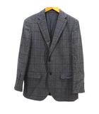トロージャン TROJAN テーラードジャケット R46 グレー系 チェック柄 サイドポケット 内ポケット イタリア製生地