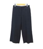 セオリーリュクス theory luxe クロップドパンツ 36 ワイドパンツ 紺系 ネイビー 無地 シンプル 日本製 ストレッチ
