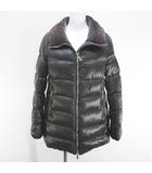 ムーレー MOORER DORADO-RGV ダウンジャケット ミディアム丈 40 灰系 グレー イタリア製 ジップアップ ポケット 裏地 無地