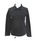 プラダ PRADA 98339 長袖 ポロシャツ カットソー M 黒系 ブラック ボタン 無地