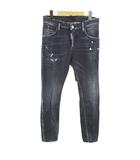 ディースクエアード DSQUARED2 S71LB1202 S30503 ブラック SUPER TWINKY JEAN デニム ジーンズ ボタンフライ 46 灰系 グレー ストレッチ ダメージ加工