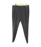 バーバリー BURBERRY ユニフォーム UNIFORM CNZHIWEIGUA ロング丈 サイドライン スラックス 48 ジップフライ 黒系 ブラック 毛 ウール 無地 国内正規