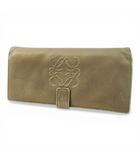 ロエベ LOEWE 長財布 アナグラム ベージュ レザー