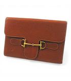 グッチ GUCCI 035 001 0876 2つ折り財布 ガマ口 ホースビット ブラウン 茶系 レザー